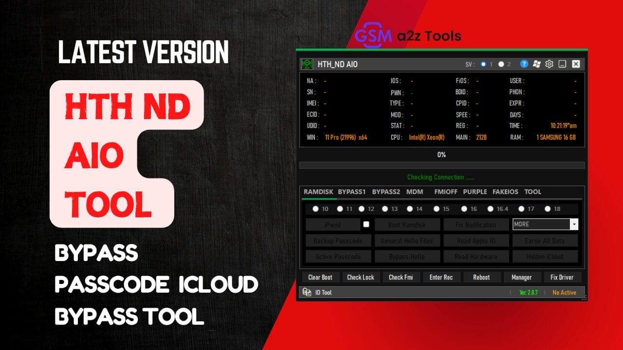 Hth nd aio tool bypass passcode & icloud bypass tool