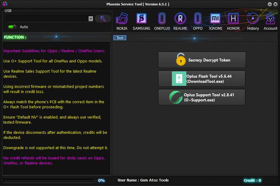 Phoenix service tool