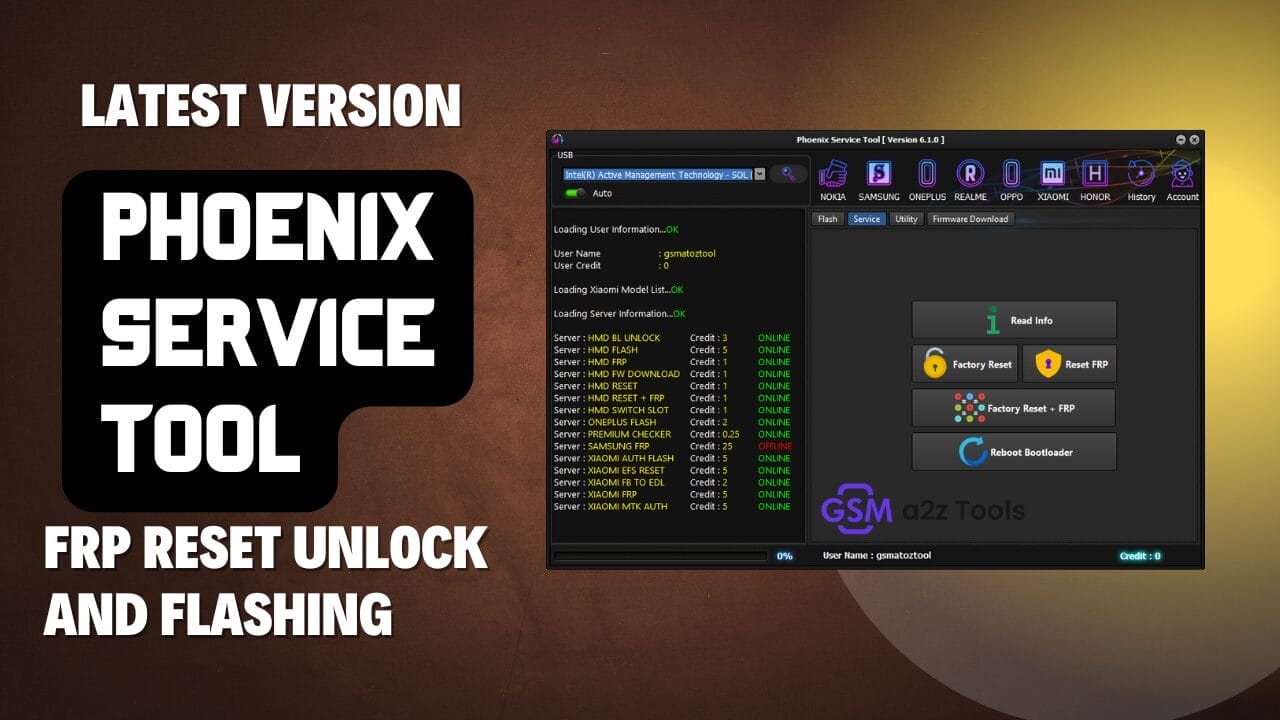 Phoenix service tool v6. 1. 0 for frp reset unlock and flashing