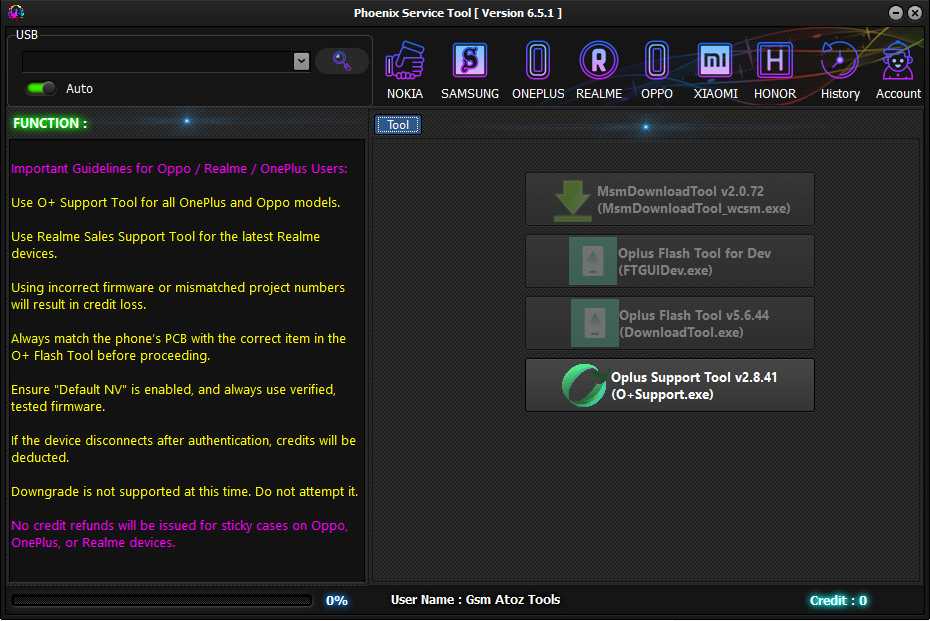 Phoenix service tool