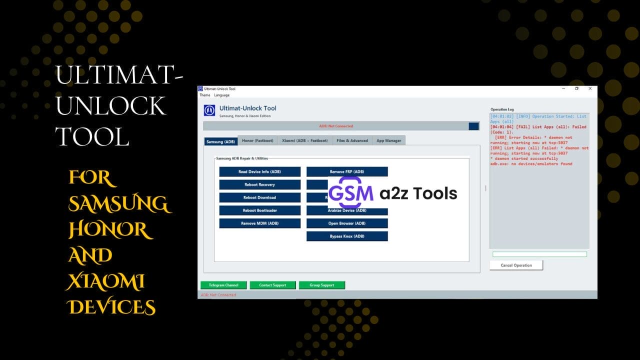 Ultimat-unlock tool for samsung/ honor and xiaomi devices Ultimat-unlock tool for samsung/ honor and xiaomi devices