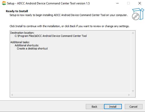 Android device command center tool