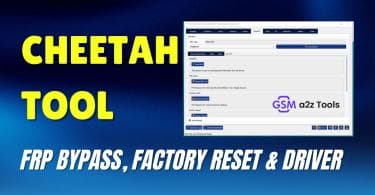 Cheetah tool interface showing mediatek read tab custom loader and partition list used for android flashing frp reset and mdm removal.
