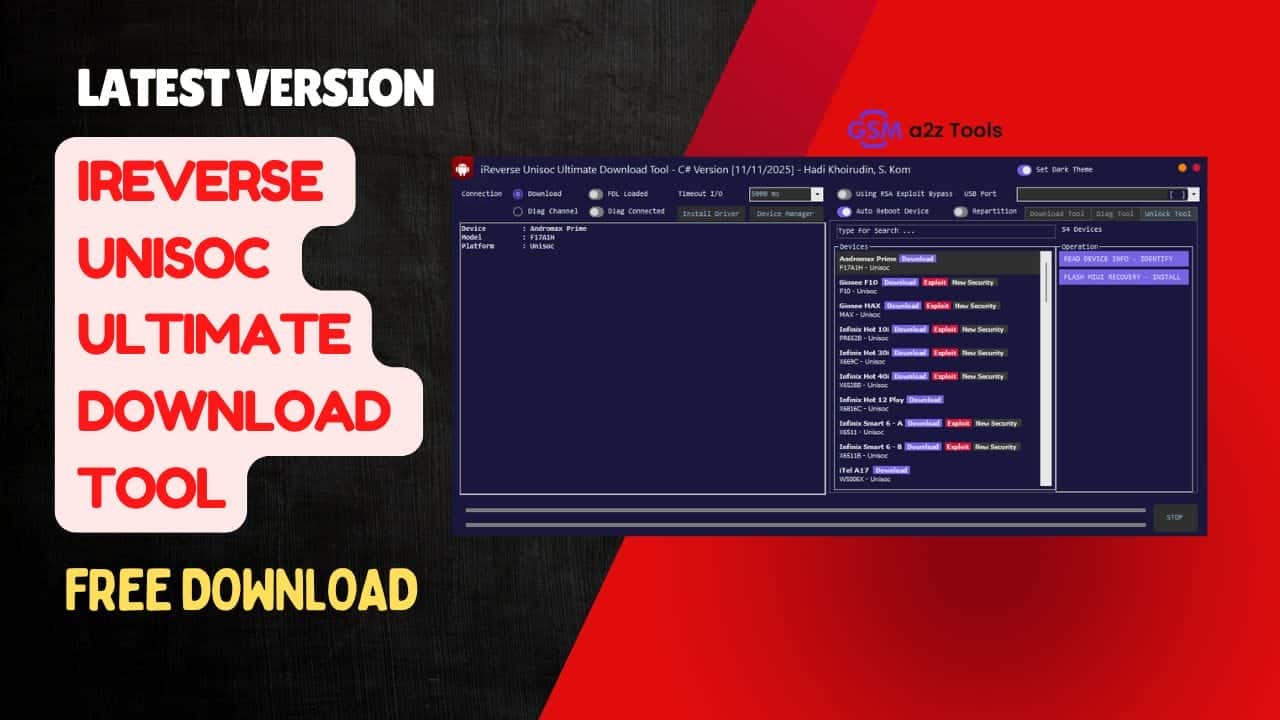 Ireverse unisoc ultimate download tool latest version interface