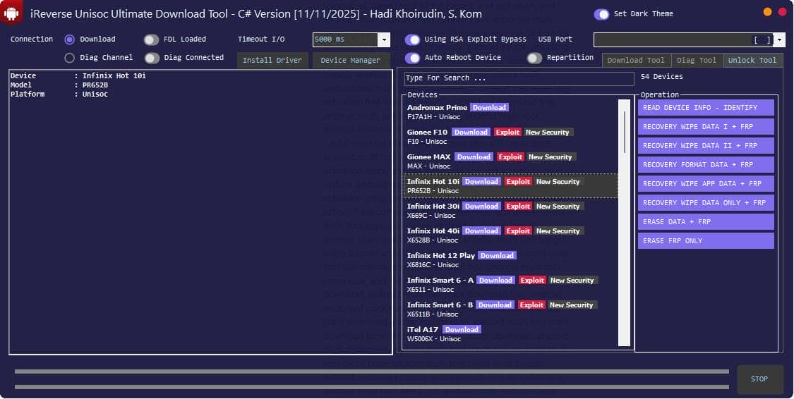 Ireverse unisoc flash tool latest version download – firmware flashing repair and spd/unisoc device