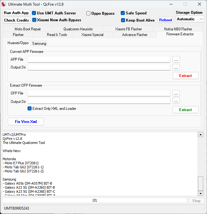 Umt qcfire crack tool for flashing frp reset unlock and qualcomm phone repair